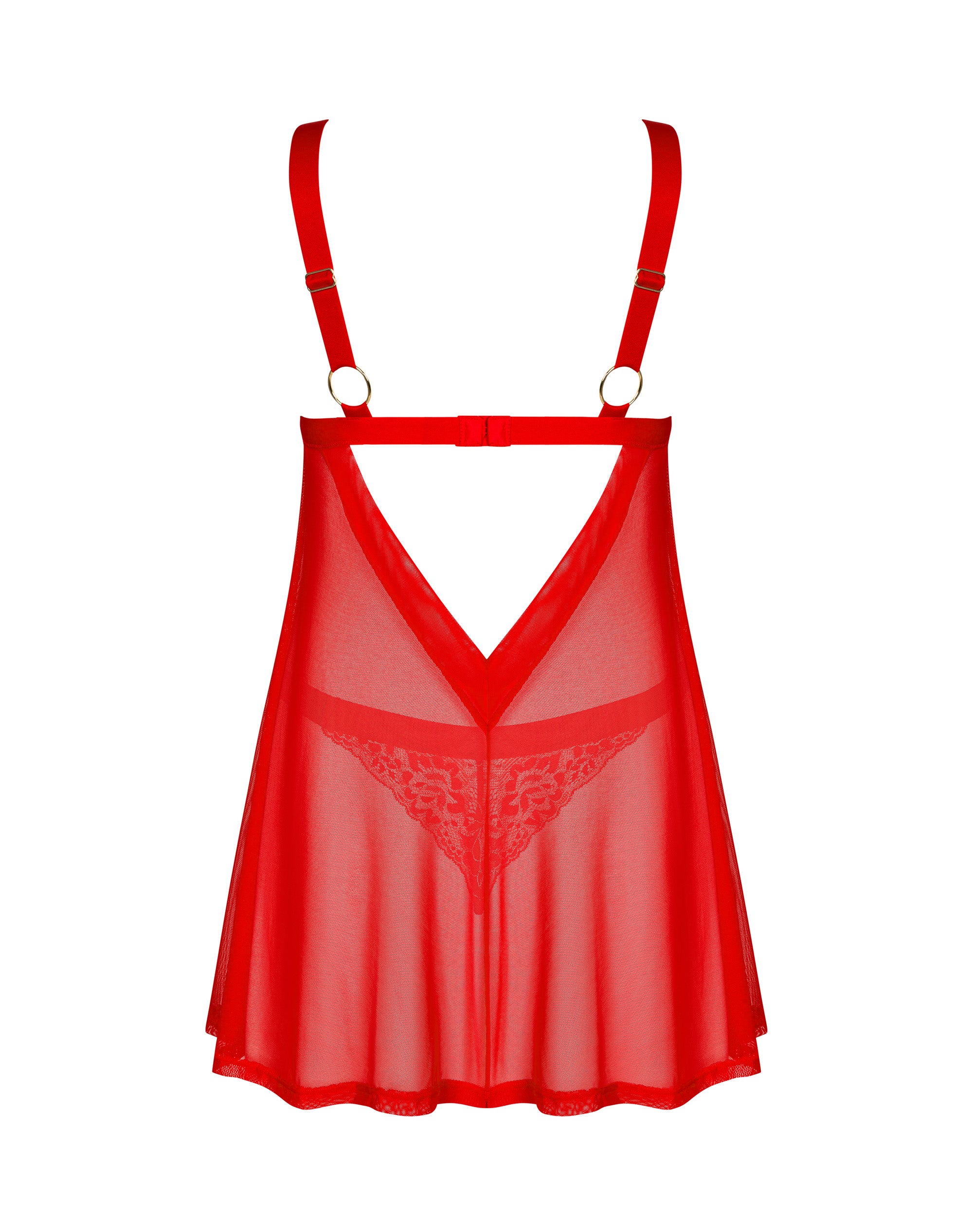 Elianes Κόκκινο Babydoll & Στρινγκ