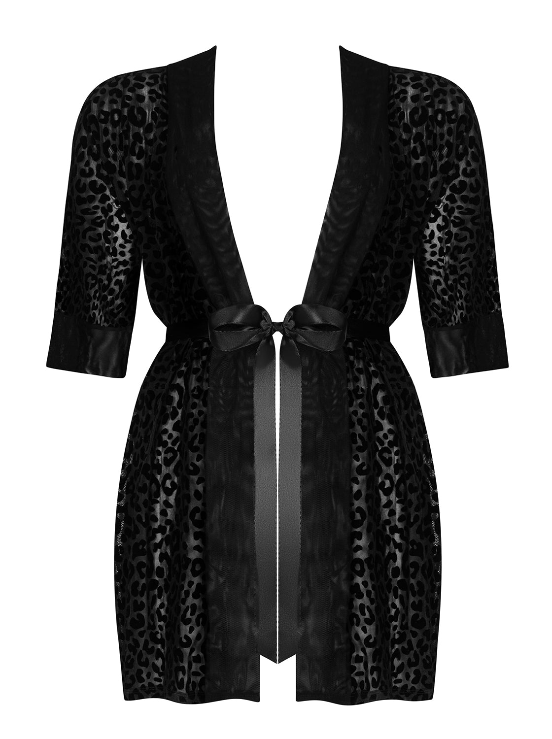 Jagueria See-Through Μαύρη Ρόμπα Plus Size