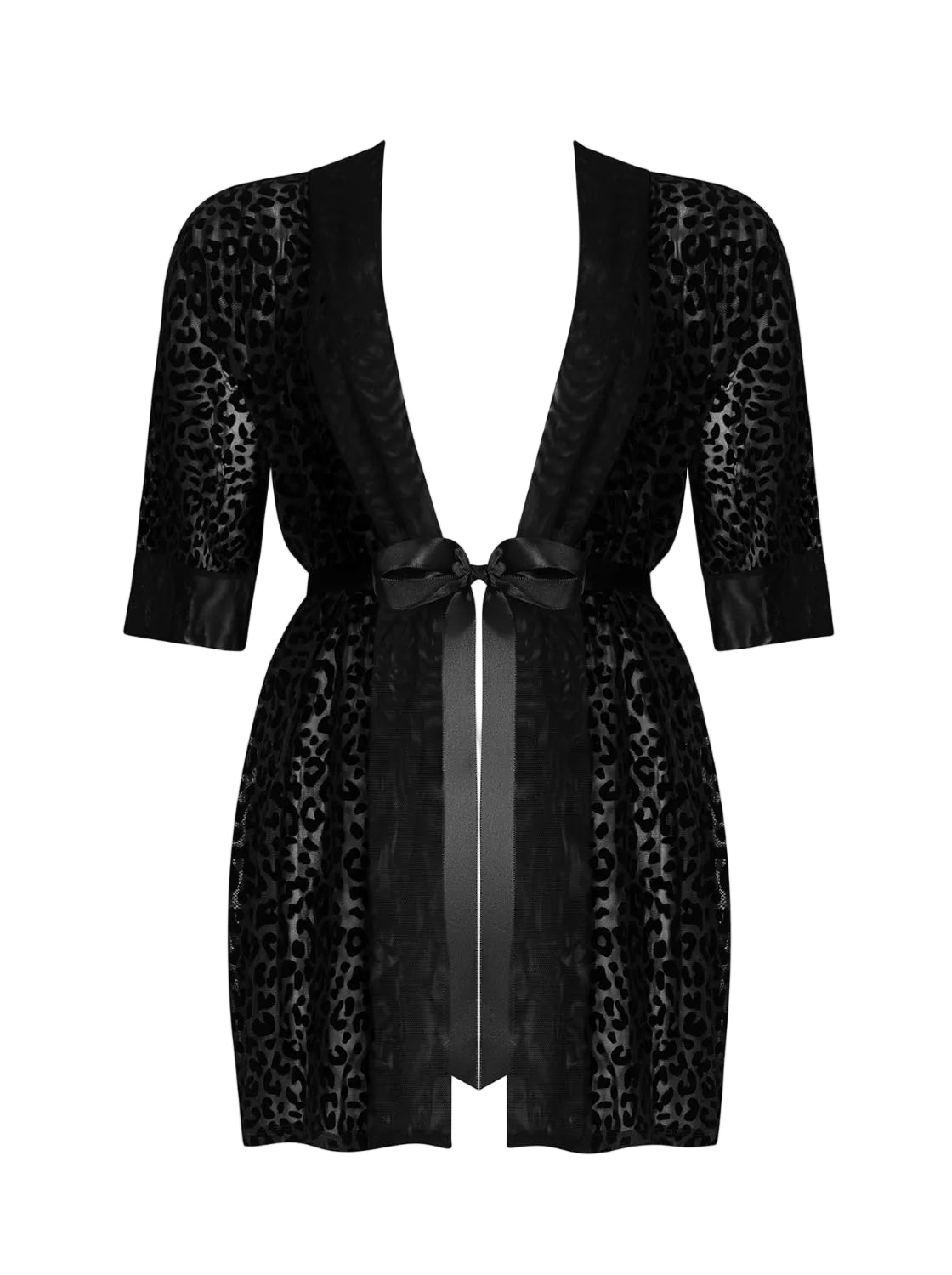 Jagueria See-Through Μαύρη Ρόμπα Plus Size