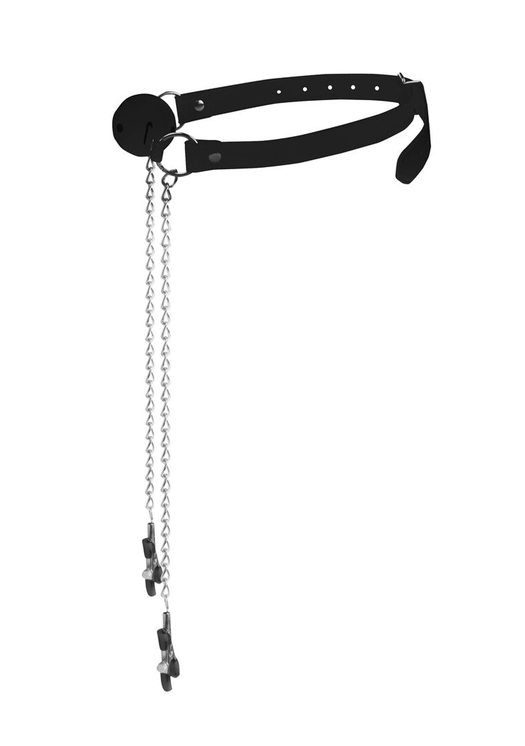 Ball Gag με Σφιγκτήρες Θηλών