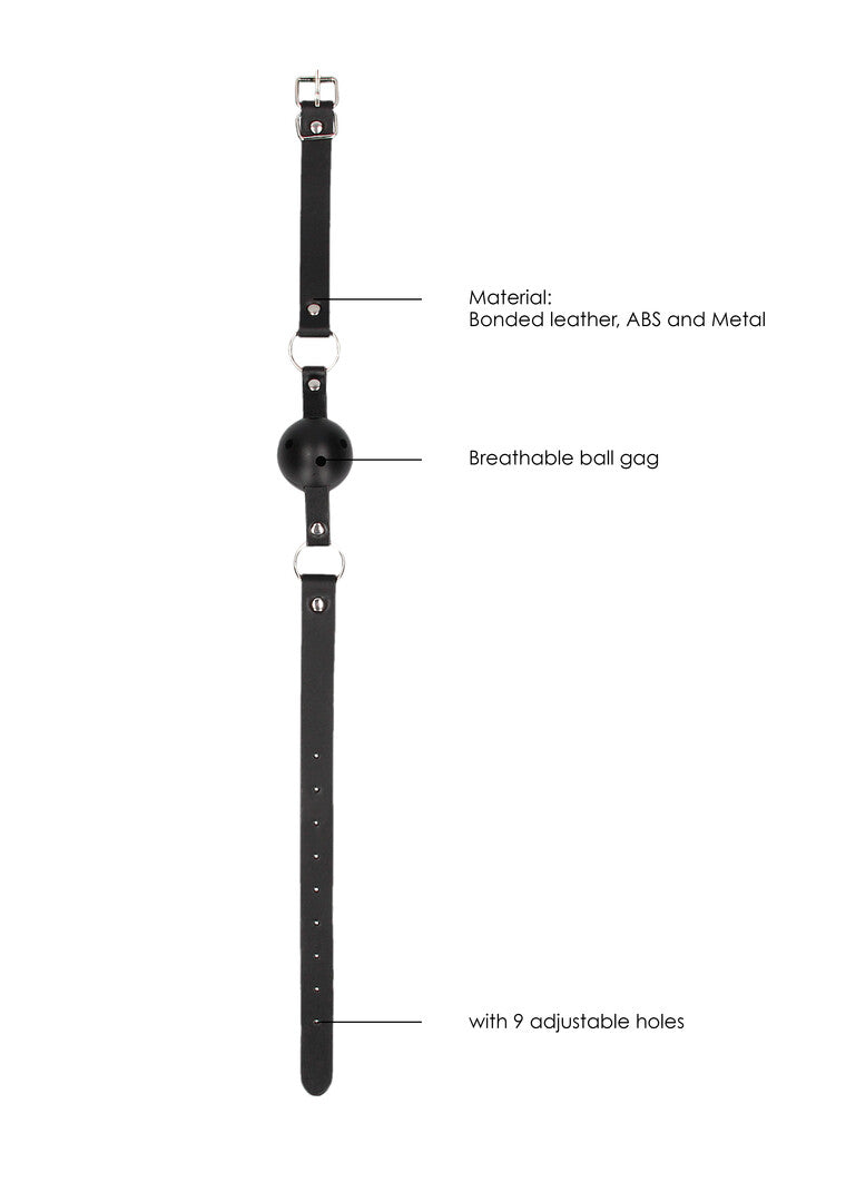Ball Gag με Αναπνεύσιμο Σχεδιασμό Μαύρο