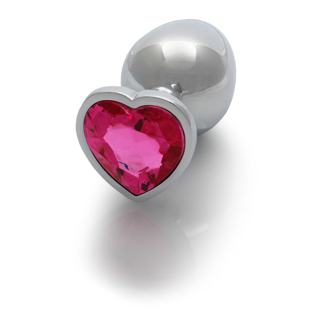 Heart Gem – Πρωκτική Σφήνα με Ροζ Κρυστάλλινη Καρδιά (Large)