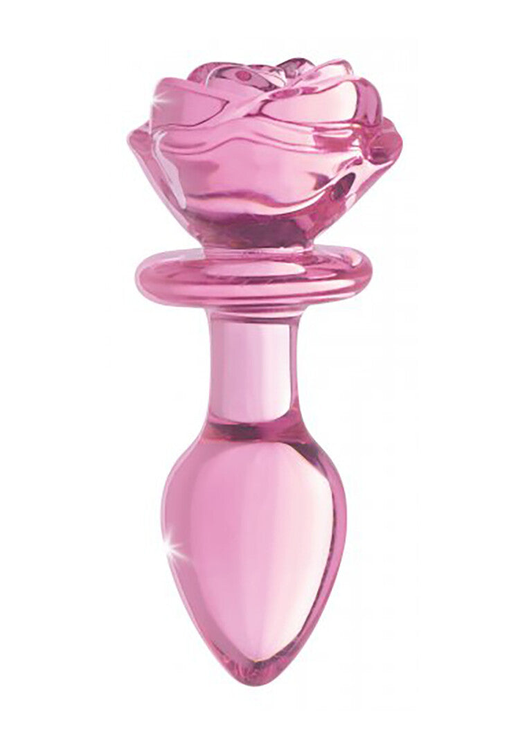 Pink Rose – Γυάλινη Πρωκτική Σφήνα Σε Σχήμα Τριαντάφυλλο (Medium)