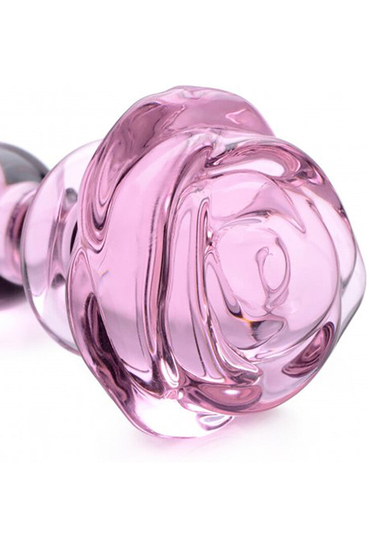 Pink Rose – Γυάλινη Πρωκτική Σφήνα Σε Σχήμα Τριαντάφυλλο (Small)