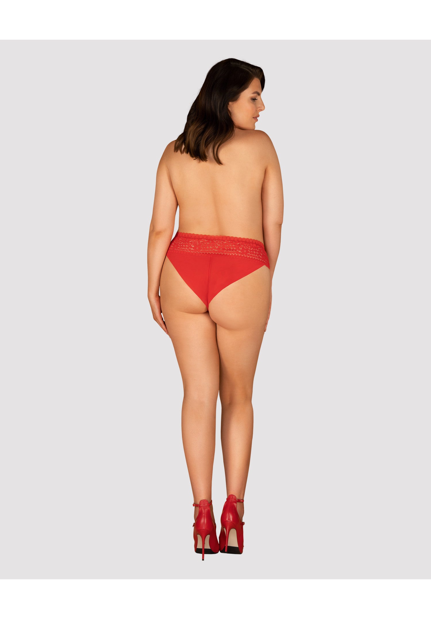 Blossmina – Κόκκινο Γυναικείο Σλιπ με Δαντέλα - Plus Size