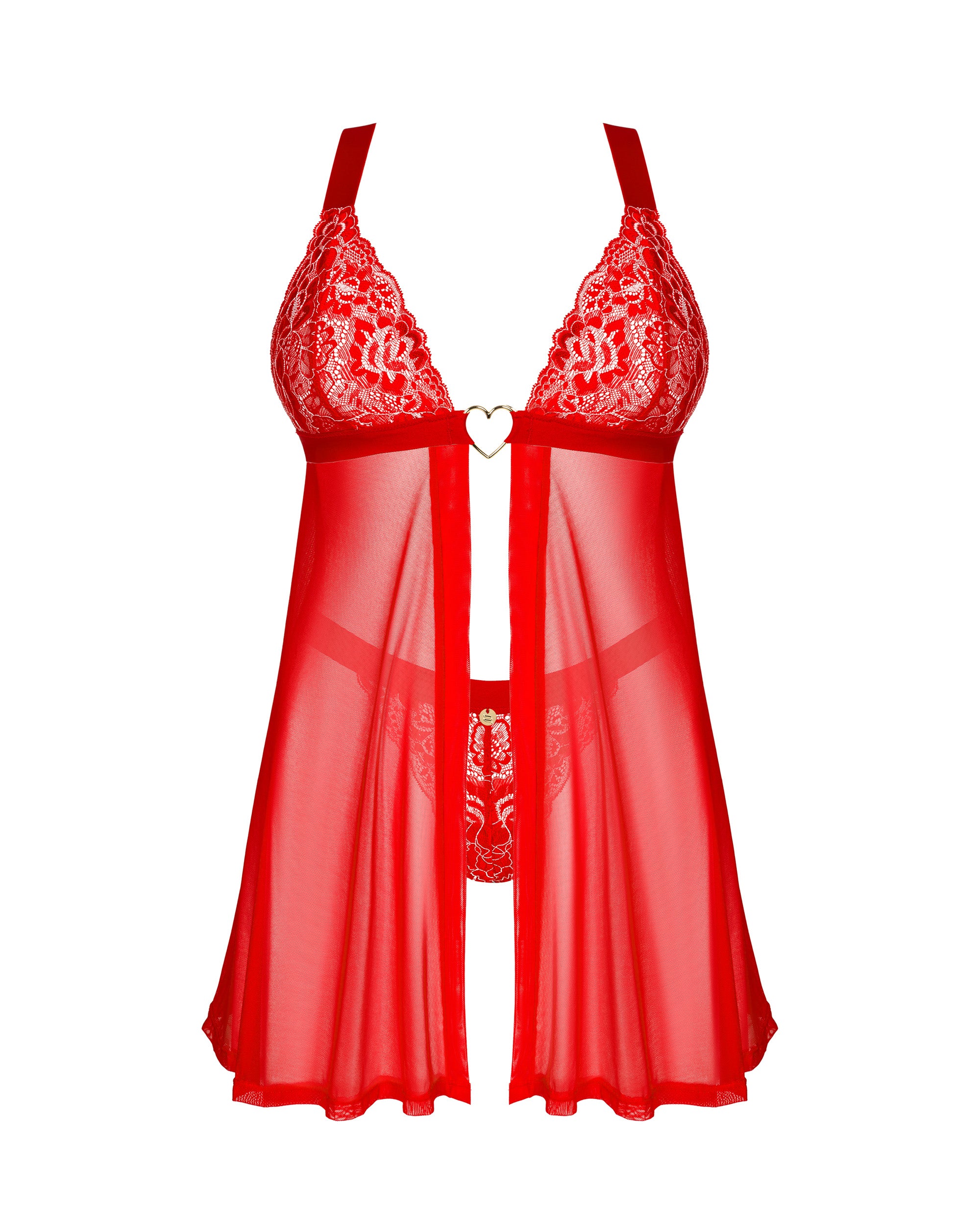 Elianes Κόκκινο Babydoll & Στρινγκ