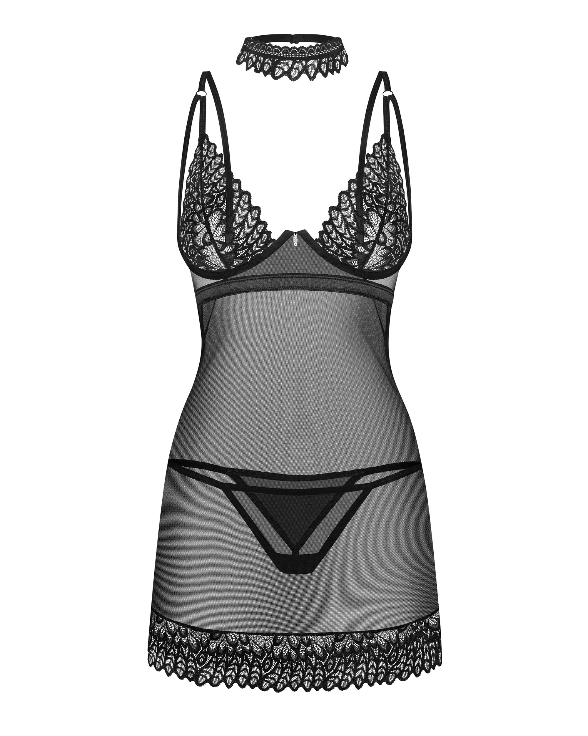 Donarella Σετ Chemise, Choker & Στρινγκ