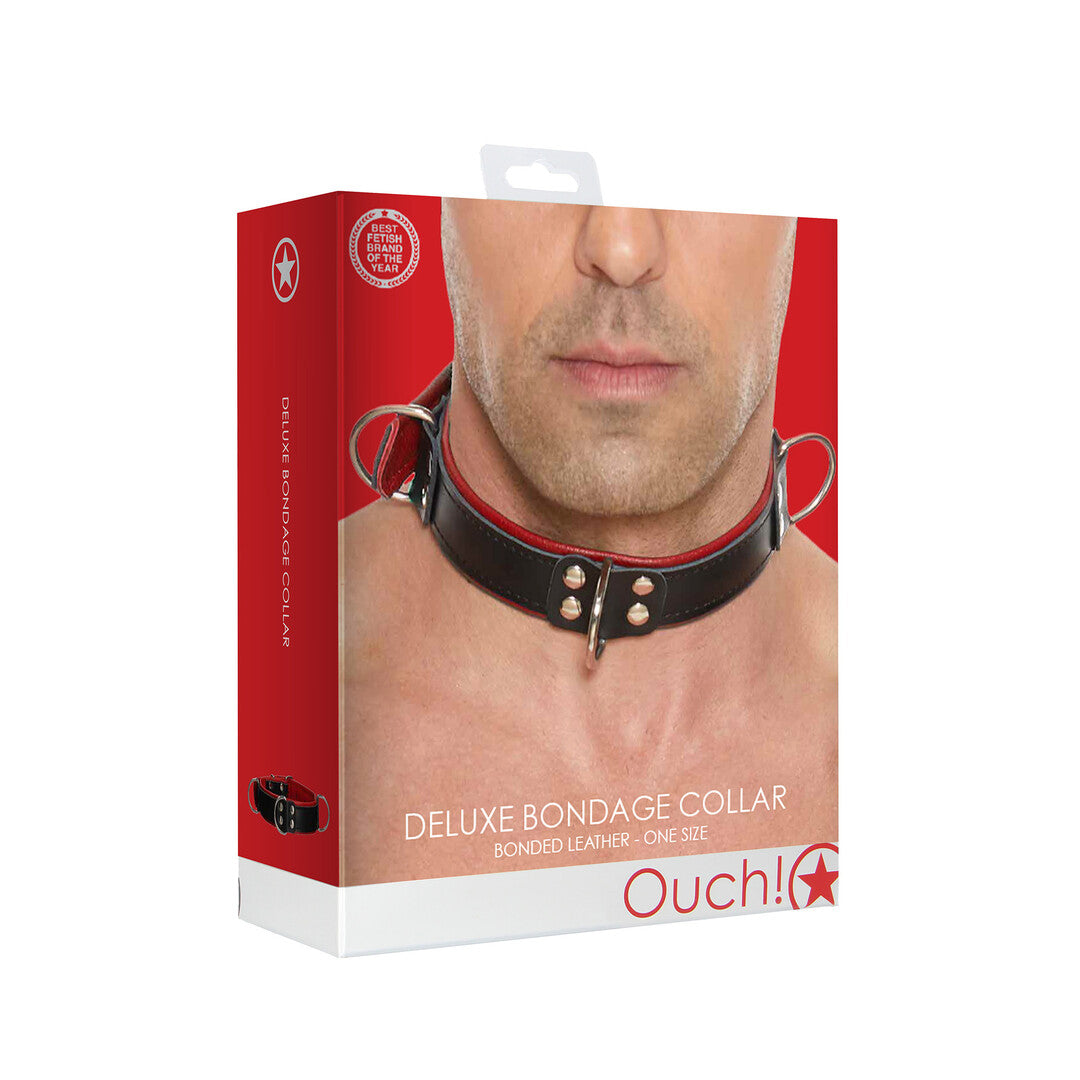 Κόκκινο Deluxe Bondage Collar – Πολυτελές Ρυθμιζόμενο Κολάρο One Size