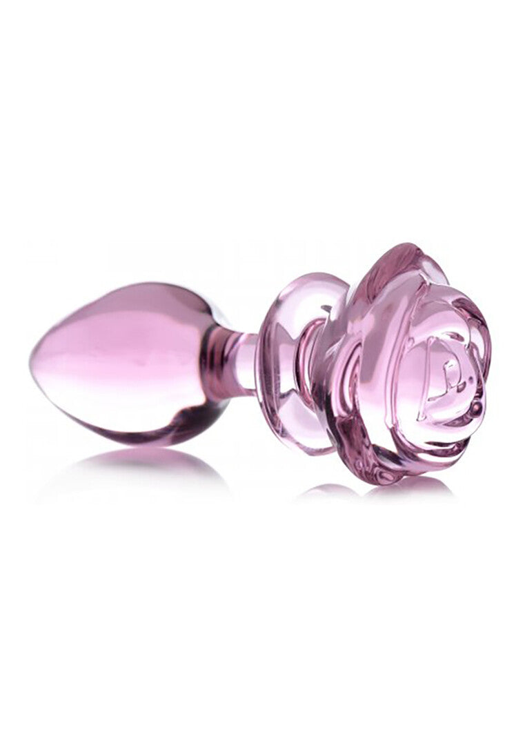 Pink Rose – Γυάλινη Πρωκτική Σφήνα Σε Σχήμα Τριαντάφυλλο (Large)