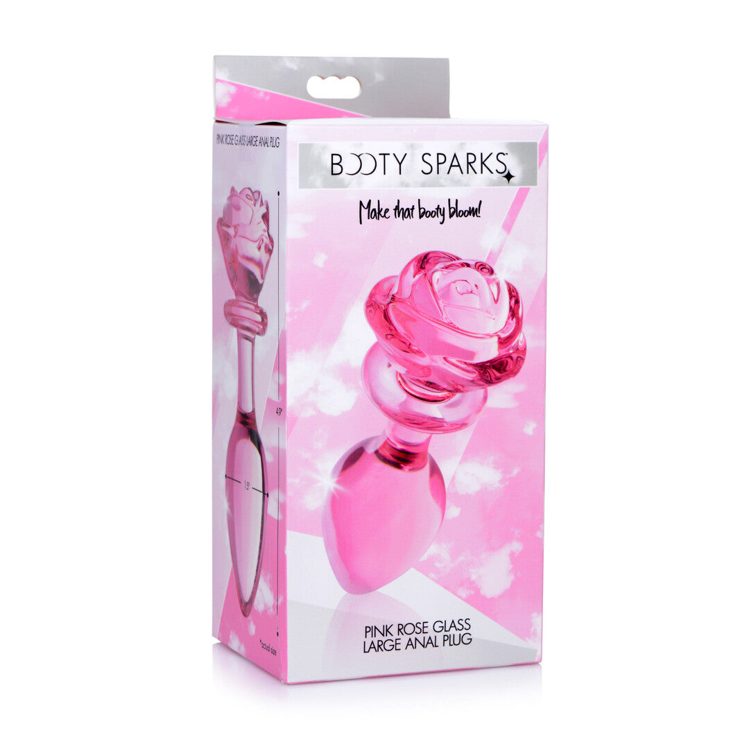 Pink Rose – Γυάλινη Πρωκτική Σφήνα Σε Σχήμα Τριαντάφυλλο (Large)