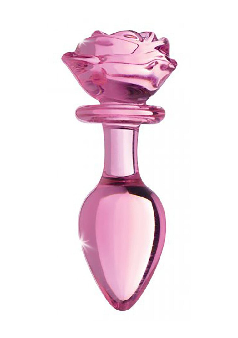 Pink Rose – Γυάλινη Πρωκτική Σφήνα Σε Σχήμα Τριαντάφυλλο (Large)