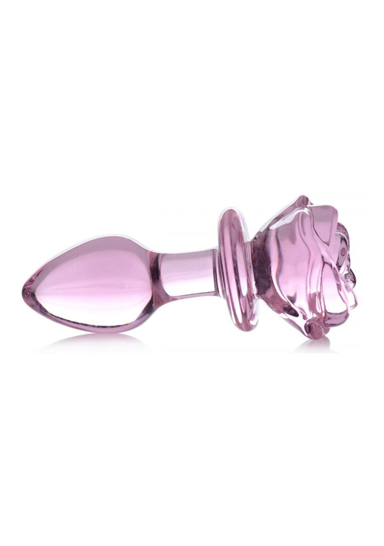 Pink Rose – Γυάλινη Πρωκτική Σφήνα Σε Σχήμα Τριαντάφυλλο (Medium)