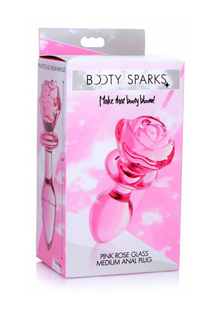 Pink Rose – Γυάλινη Πρωκτική Σφήνα Σε Σχήμα Τριαντάφυλλο (Medium)
