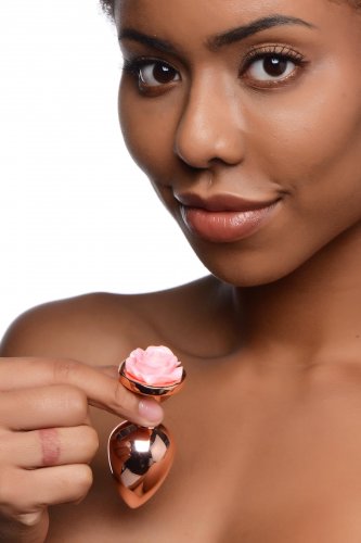 Rose Butt Plug – Πρωκτική Σφήνα με Ροζ Τριαντάφυλλο (Medium)