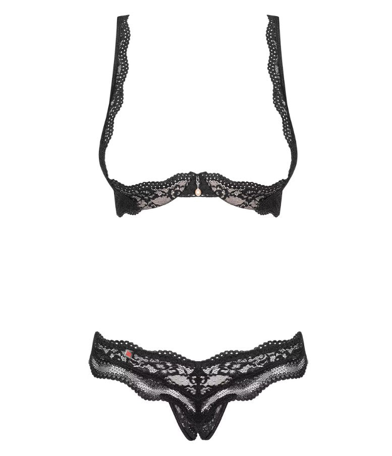 Luvae Μαύρο Sexy Crotchless Σετ