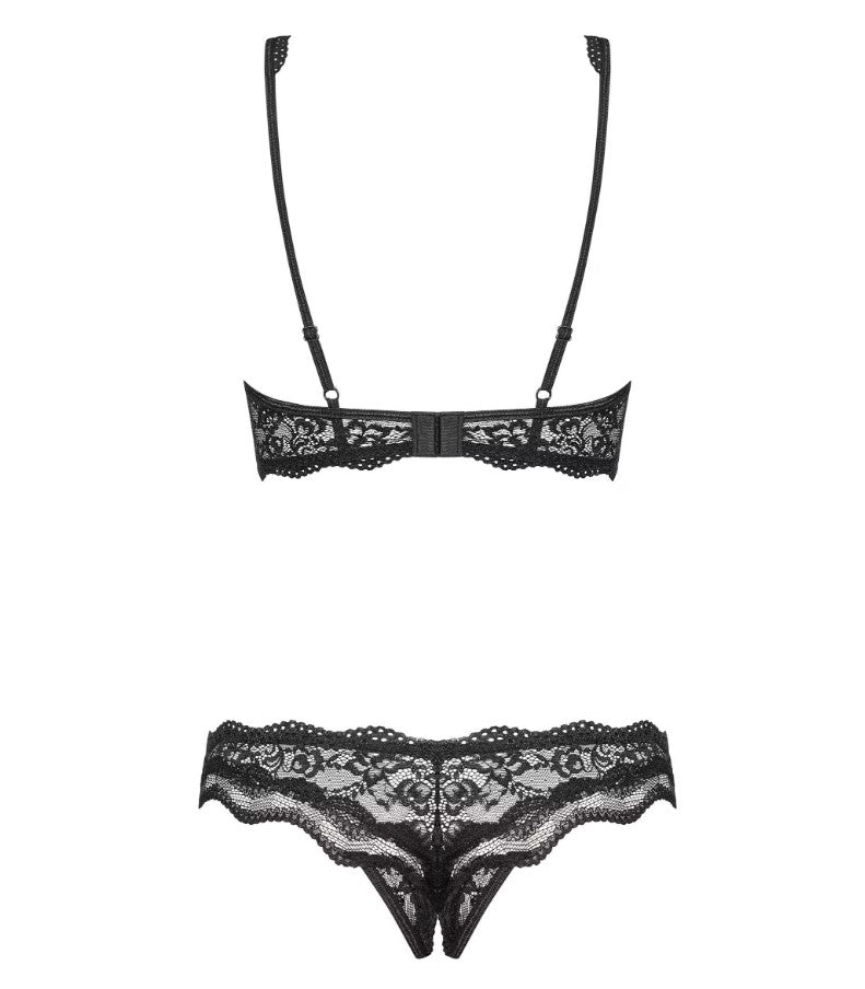 Luvae Μαύρο Sexy Crotchless Σετ