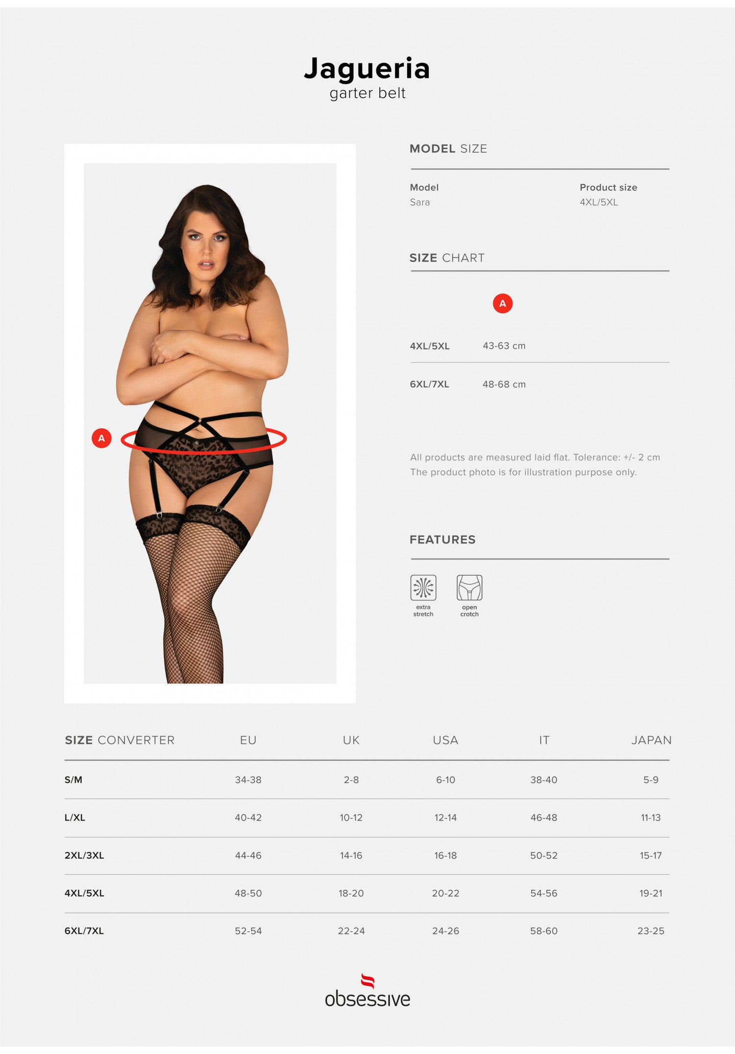 Jagueria – Crotchless Ζώνη για Καλτσοδέτες - Plus Size