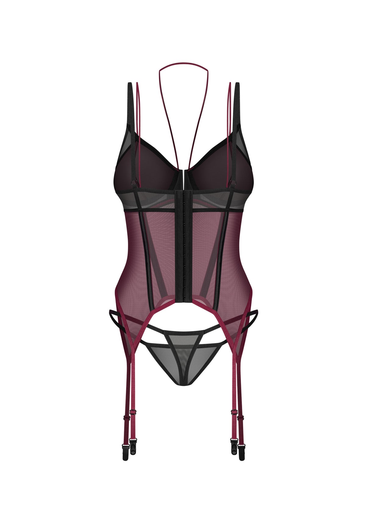 Parisel - Burgundy Corset & Thong
