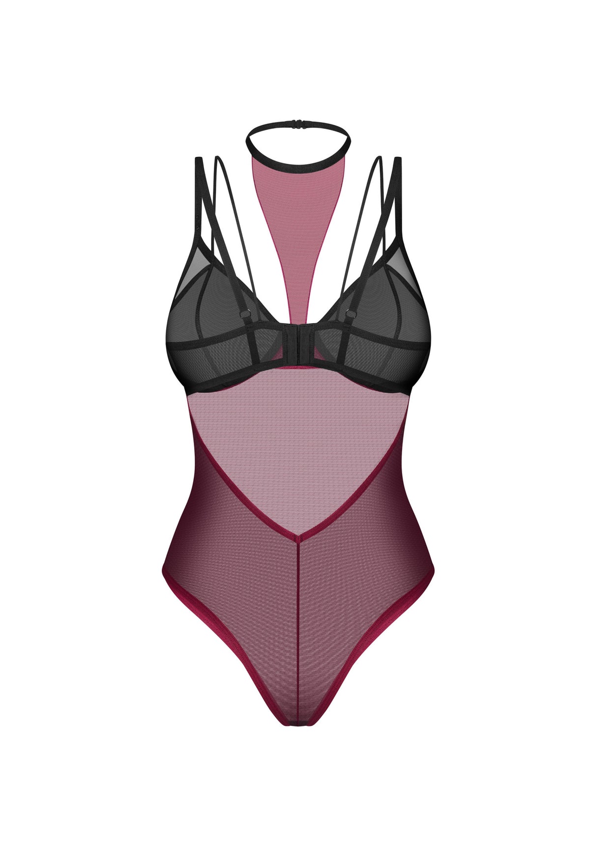 Parisel - Burgundy Teddy With Chocker