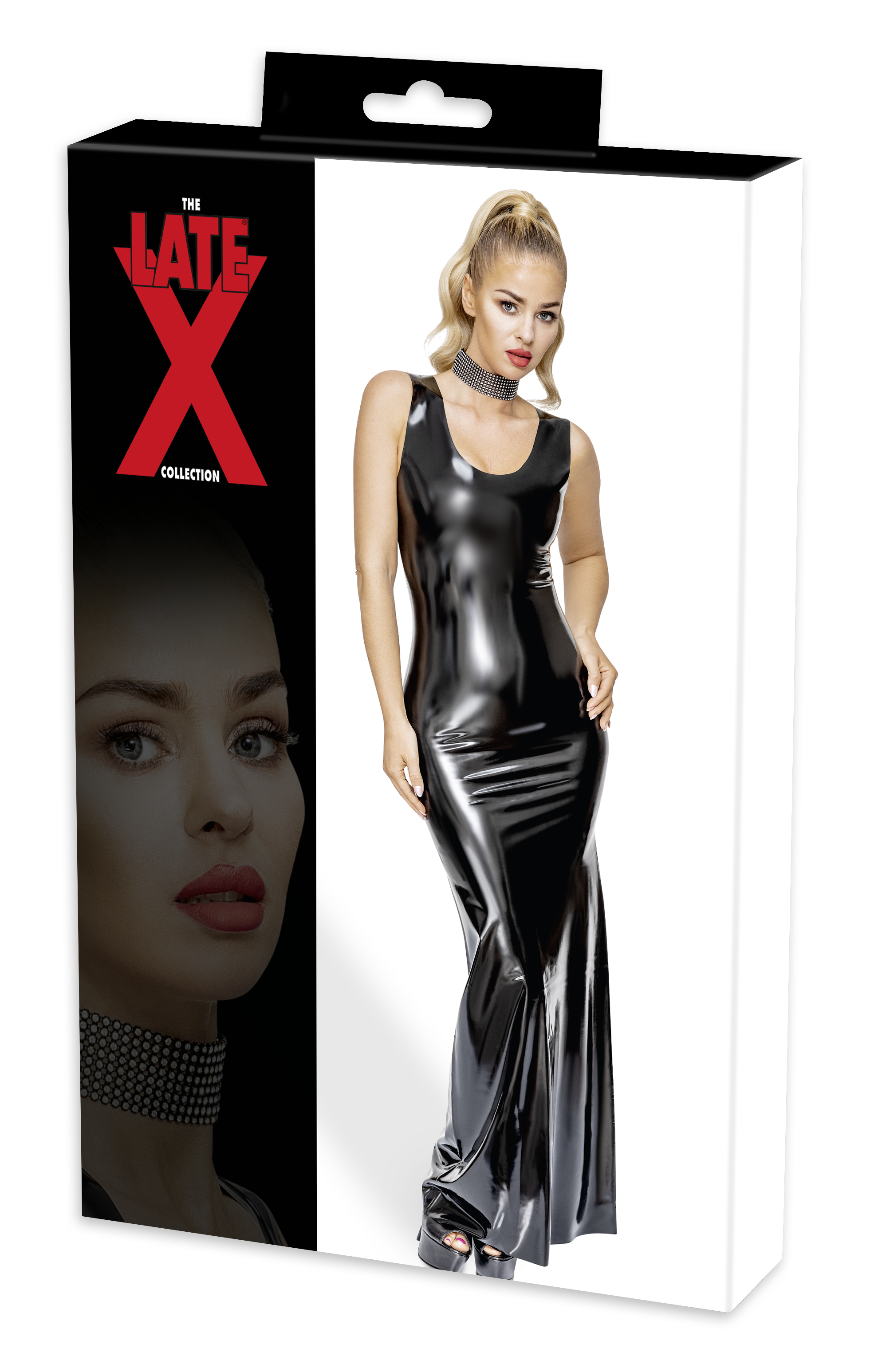Μαύρο Latex Μακρύ Φόρεμα