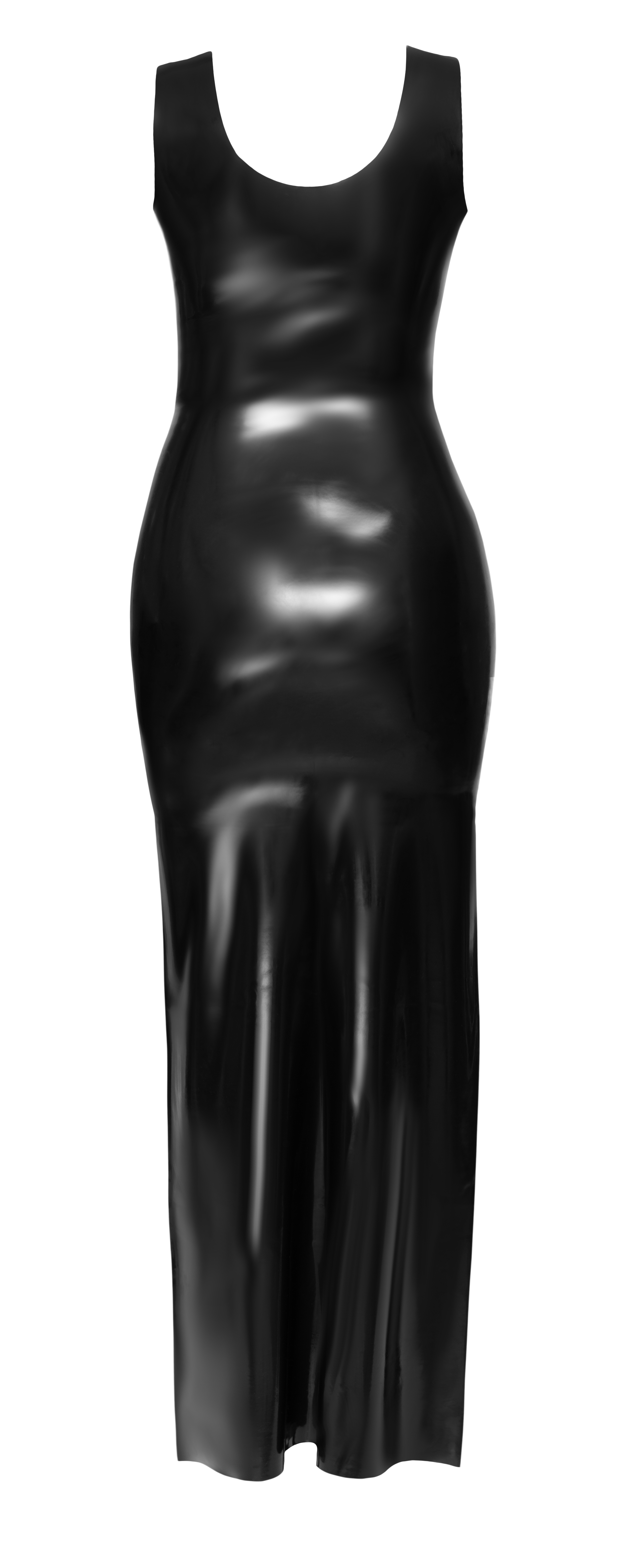 Μαύρο Latex Μακρύ Φόρεμα